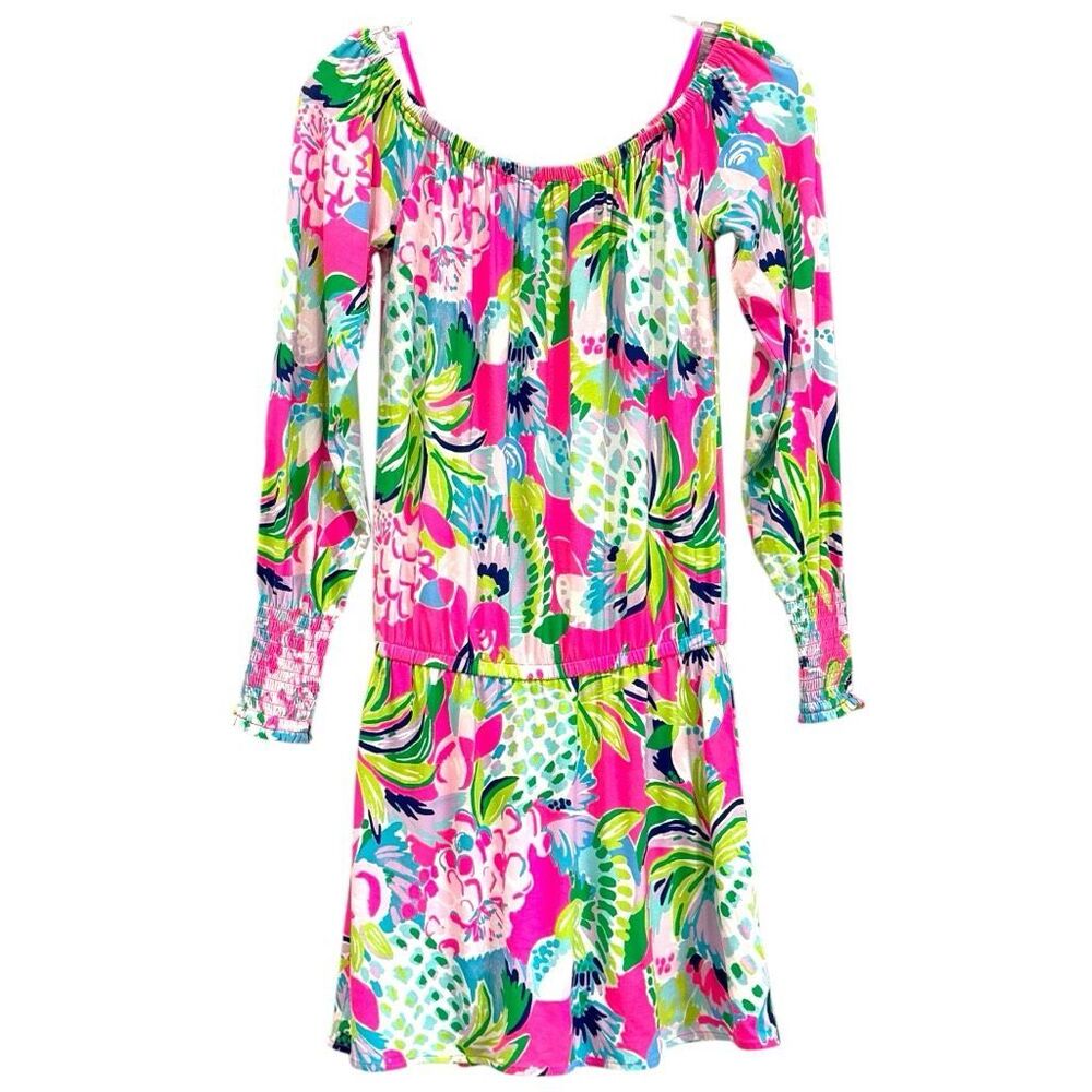 Lilly Pulitzer Lana Skort Romper XXS Raise the Bar Print Off Shoulder Mini Dress